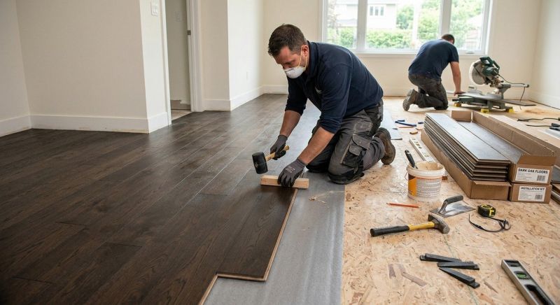 Dark Wood Floor Installation in Tempe, AZ